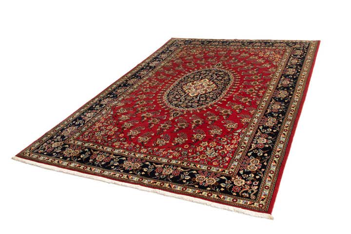 6' 8 x 9' 9 Hand Knotted Qom Persian Rug