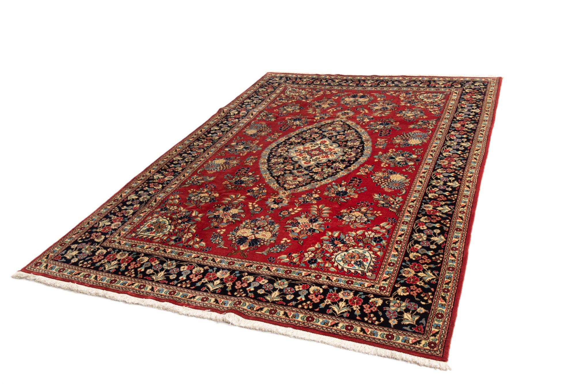 6' 6 x 9' 7 Hand Knotted Qom Persian Rug
