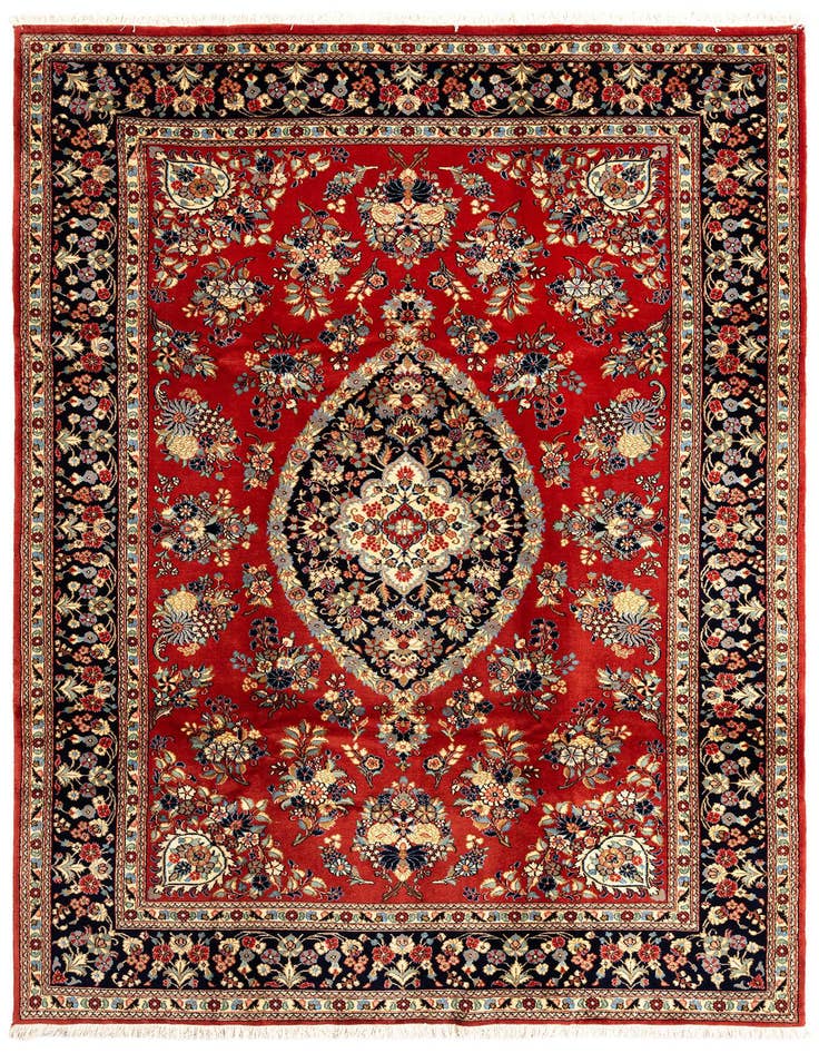 Detail image of 6' 6 x 9' 7 Hand Knotted Qom Persian Rug
