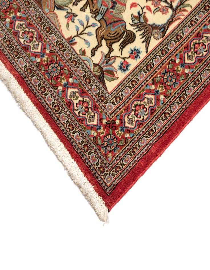 Detail image of 3' 5 x 5'  Hand Knotted Qom Persian Rug