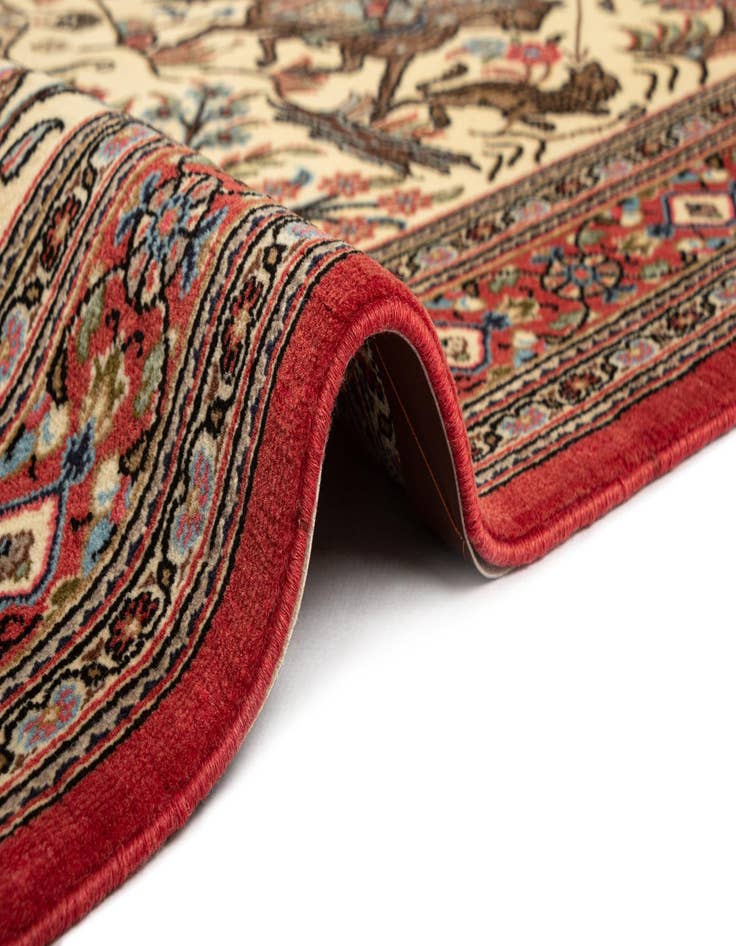 Detail image of 3' 5 x 5'  Hand Knotted Qom Persian Rug