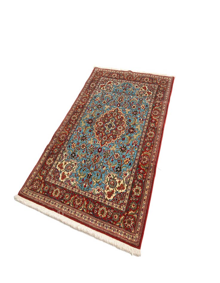 Detail image of 3' 7 x 5' 3  Hand Knotted Qom Persian Rug