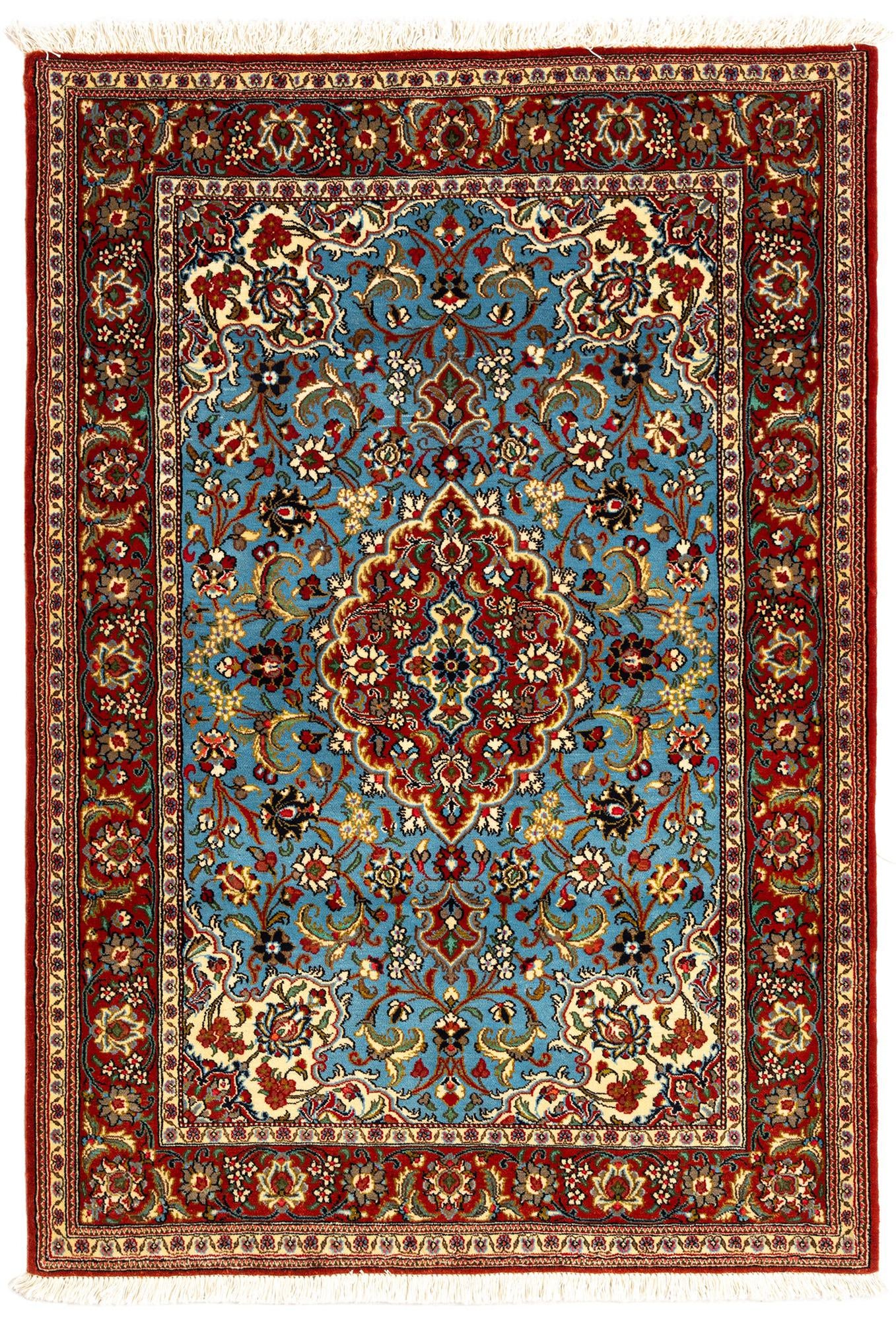 3' 7 x 5' 3 Hand Knotted Qom Persian Rug
