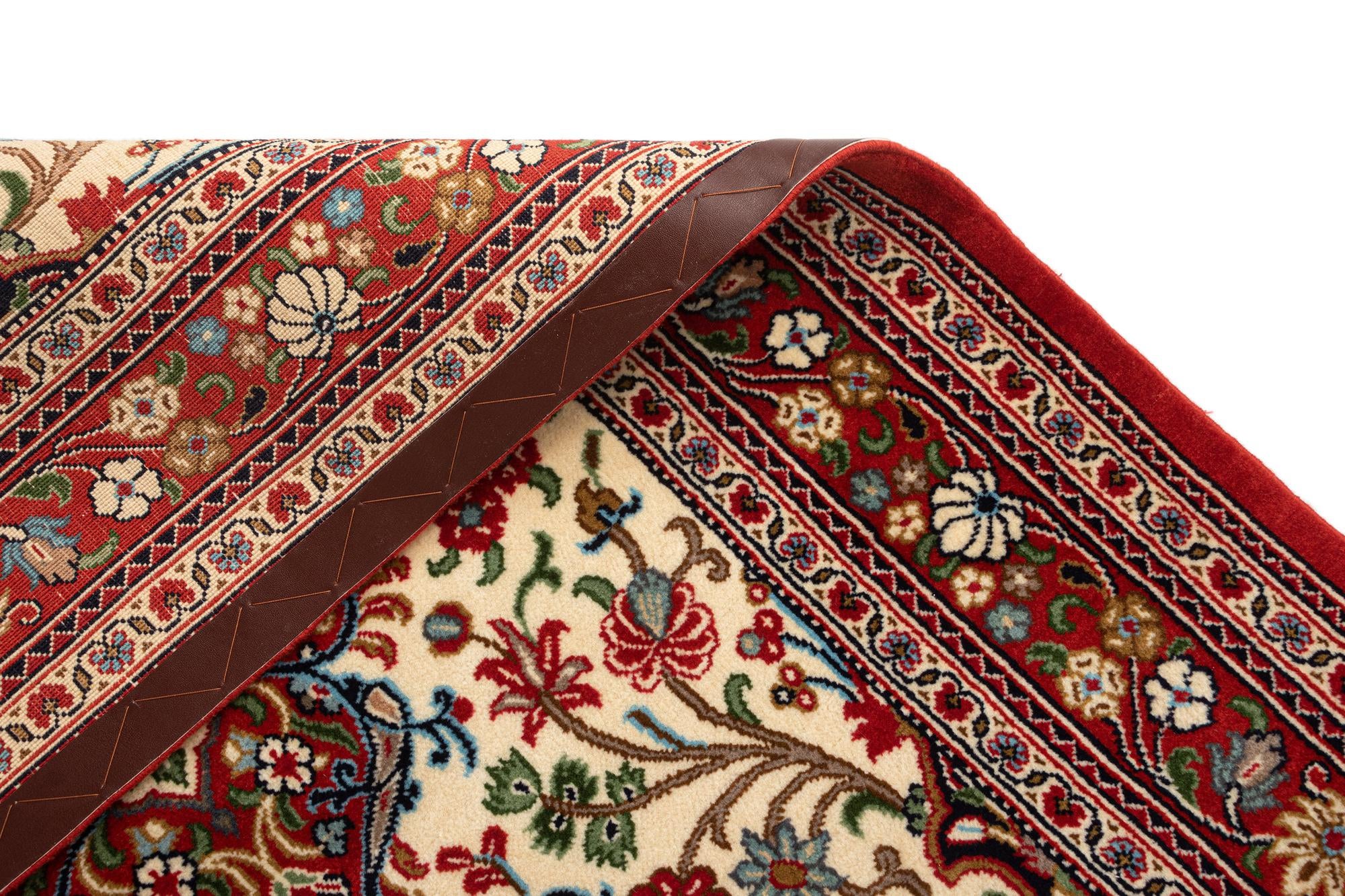 3' 4 x 4' 10 Hand Knotted Qom Persian Rug
