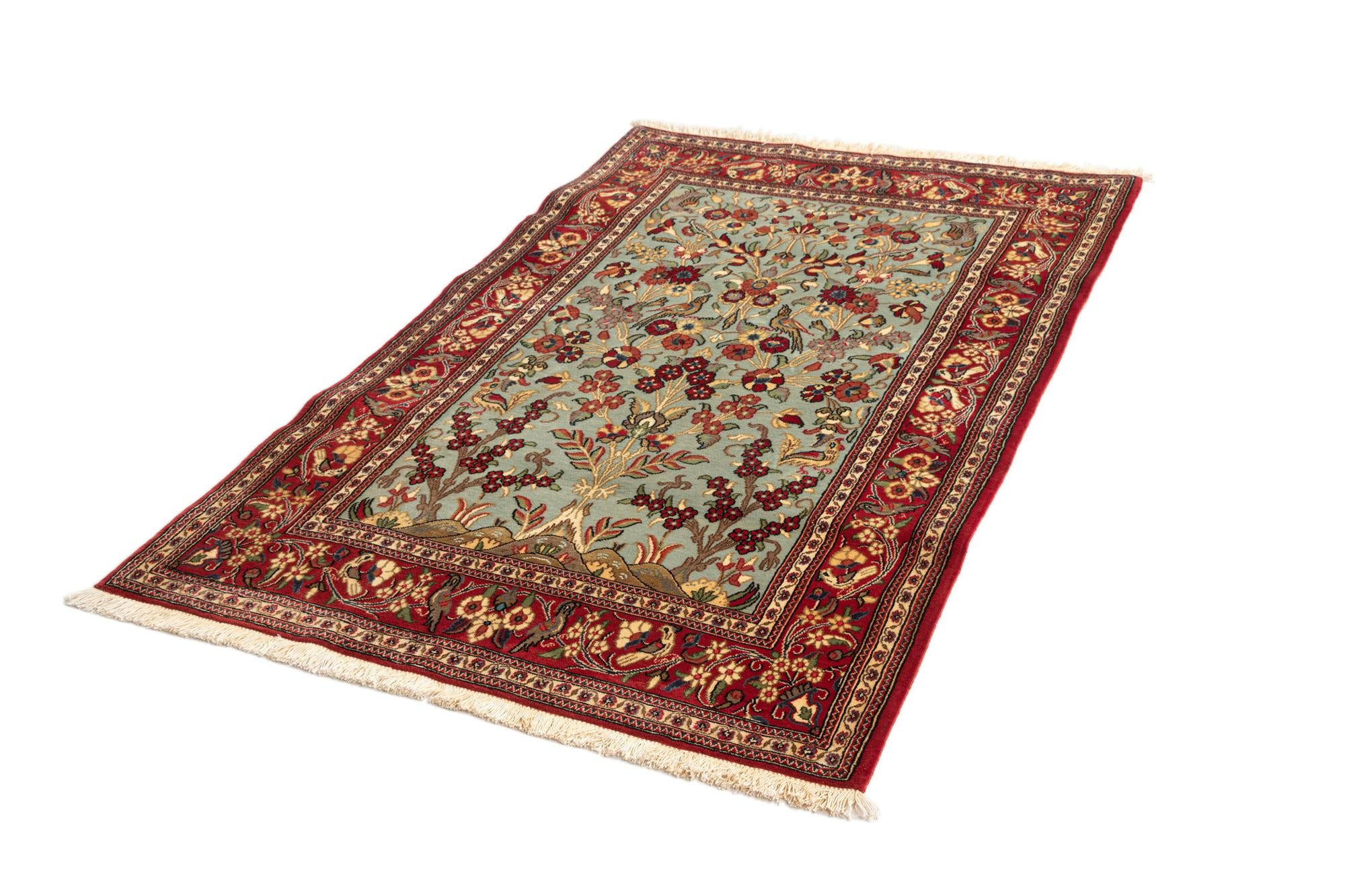 3' 5 x 5' 4 Hand Knotted Qom Persian Rug