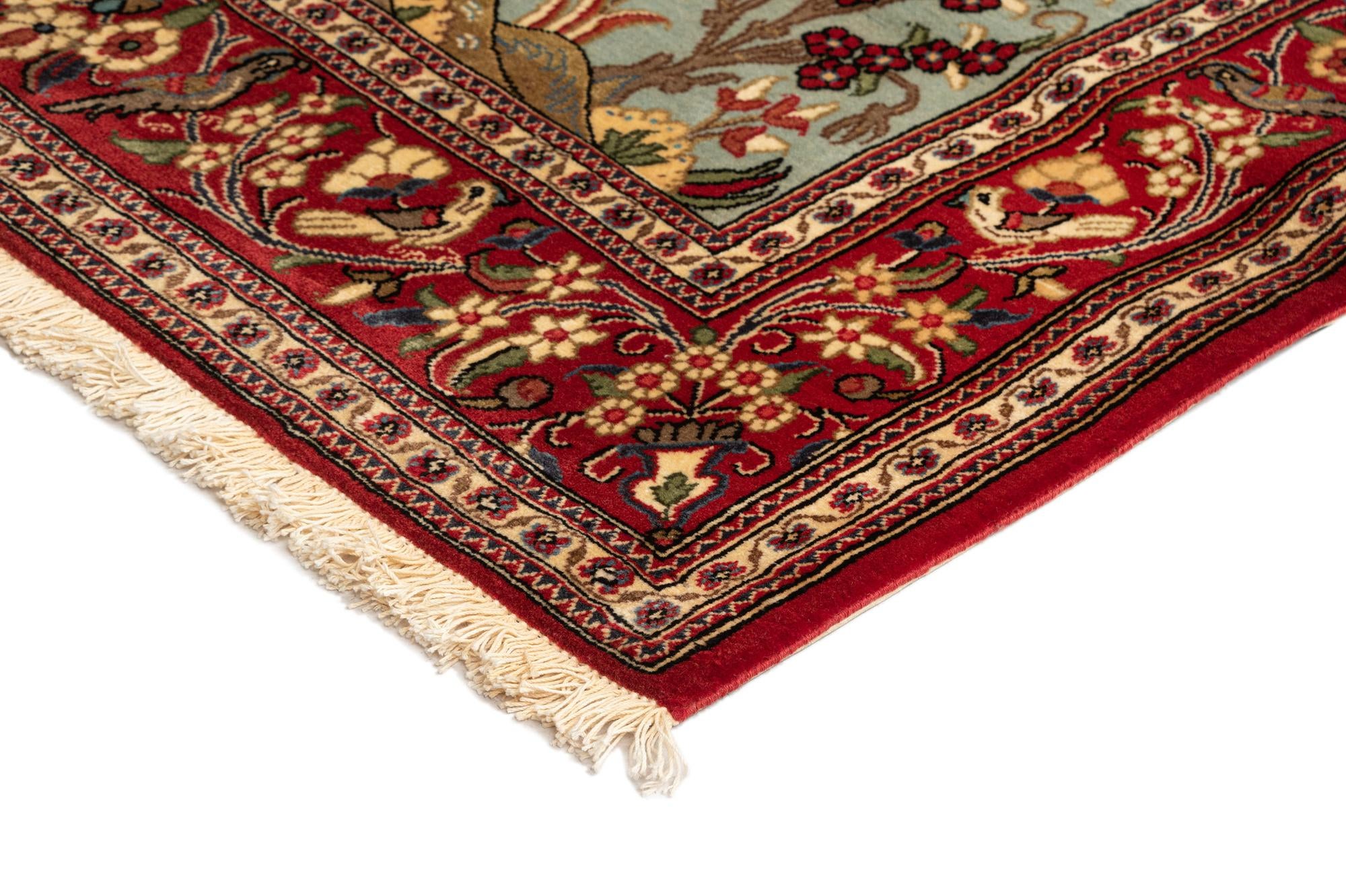 3' 5 x 5' 4 Hand Knotted Qom Persian Rug