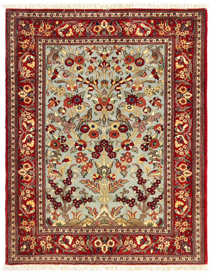 Detail image of 3' 5 x 5' 4 Hand Knotted Qom Persian Rug