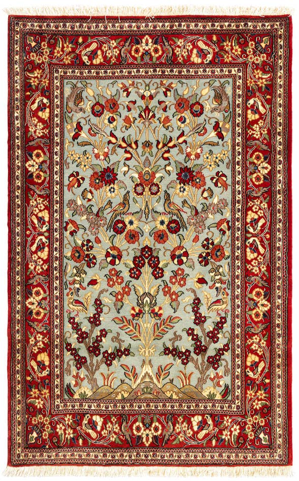 Detail image of 3' 5 x 5' 4 Hand Knotted Qom Persian Rug