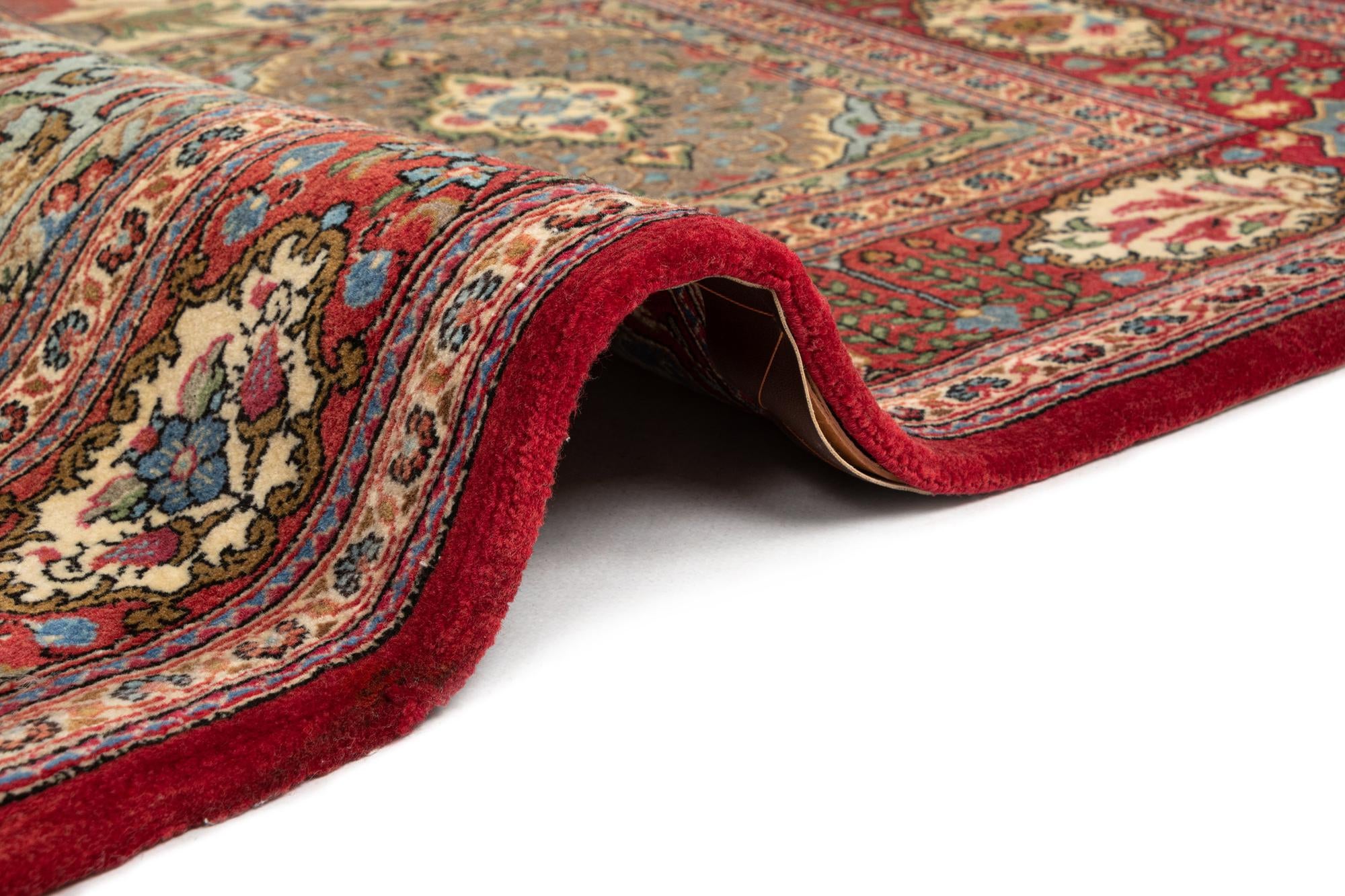 3' 7 x 5' 1 Hand Knotted Qom Persian Rug