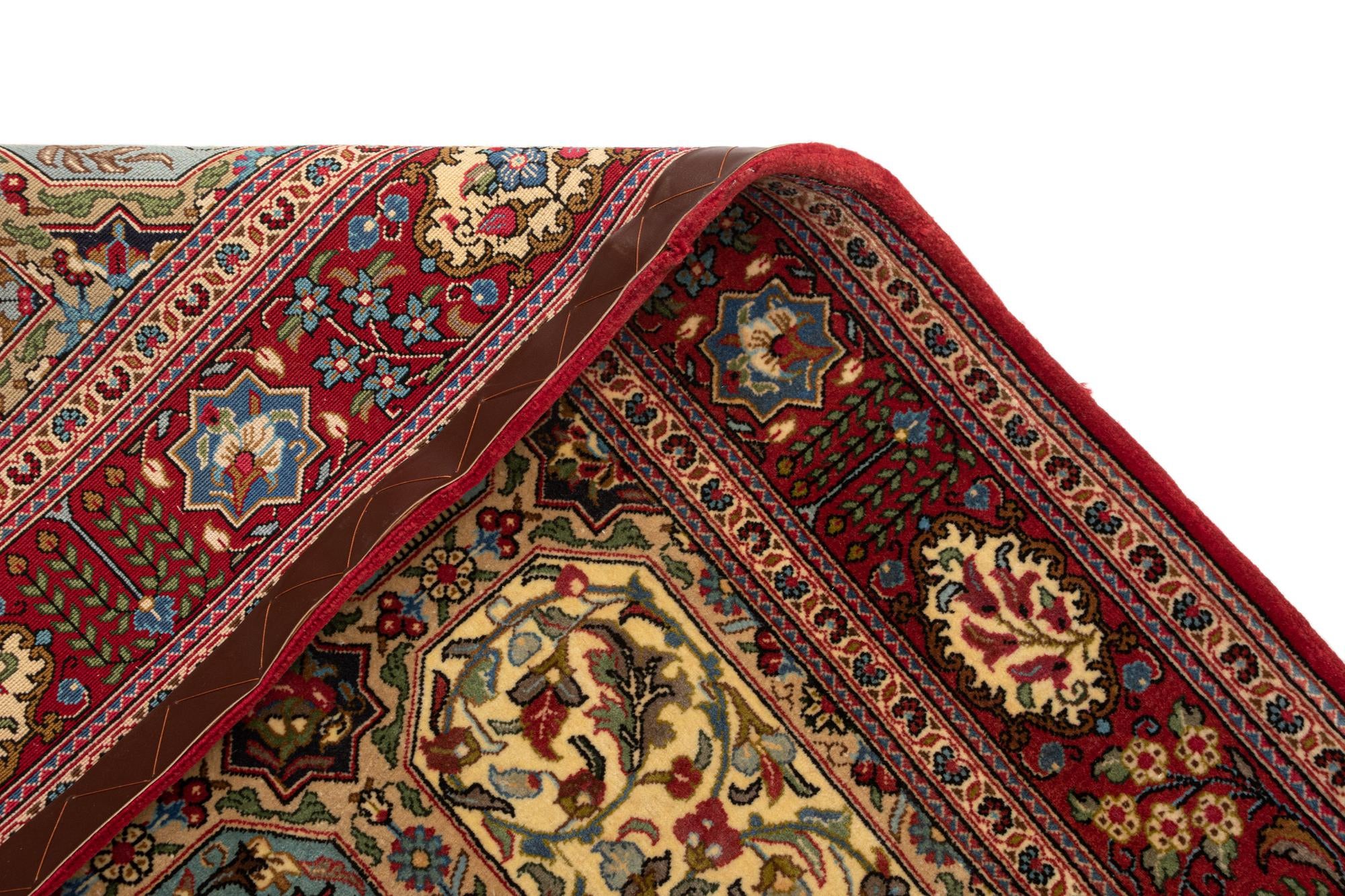 3' 7 x 5' 1 Hand Knotted Qom Persian Rug