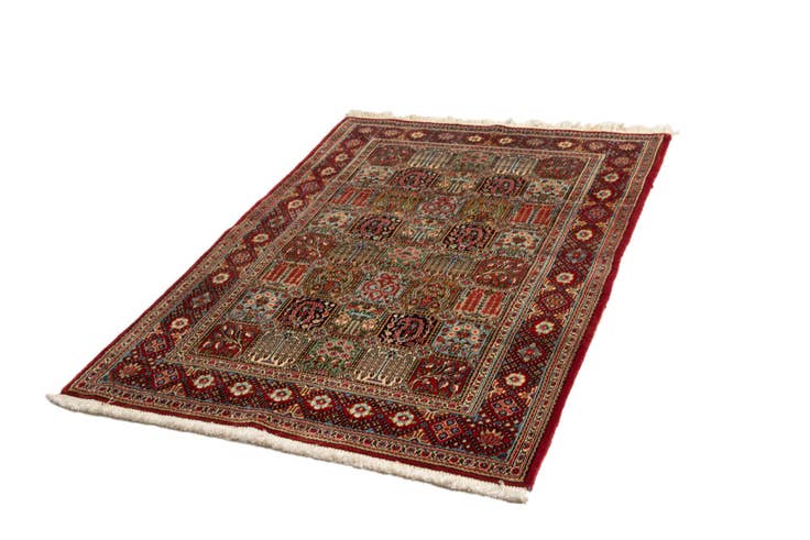 Detail image of 3' 6 x 4' 9 Hand Knotted Qom Persian Rug