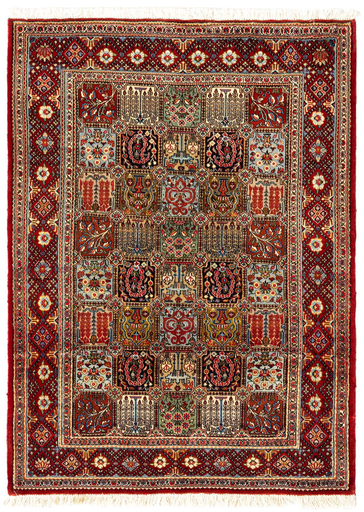 3' 6 x 4' 9 Hand Knotted Qom Persian Rug
