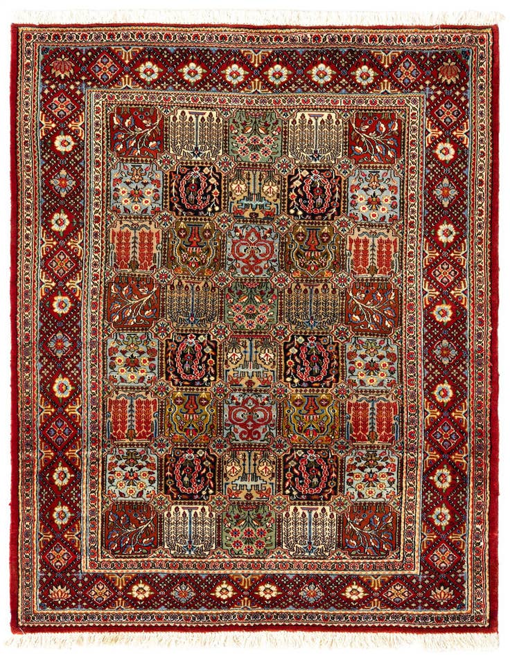 Detail image of 3' 6 x 4' 9 Hand Knotted Qom Persian Rug