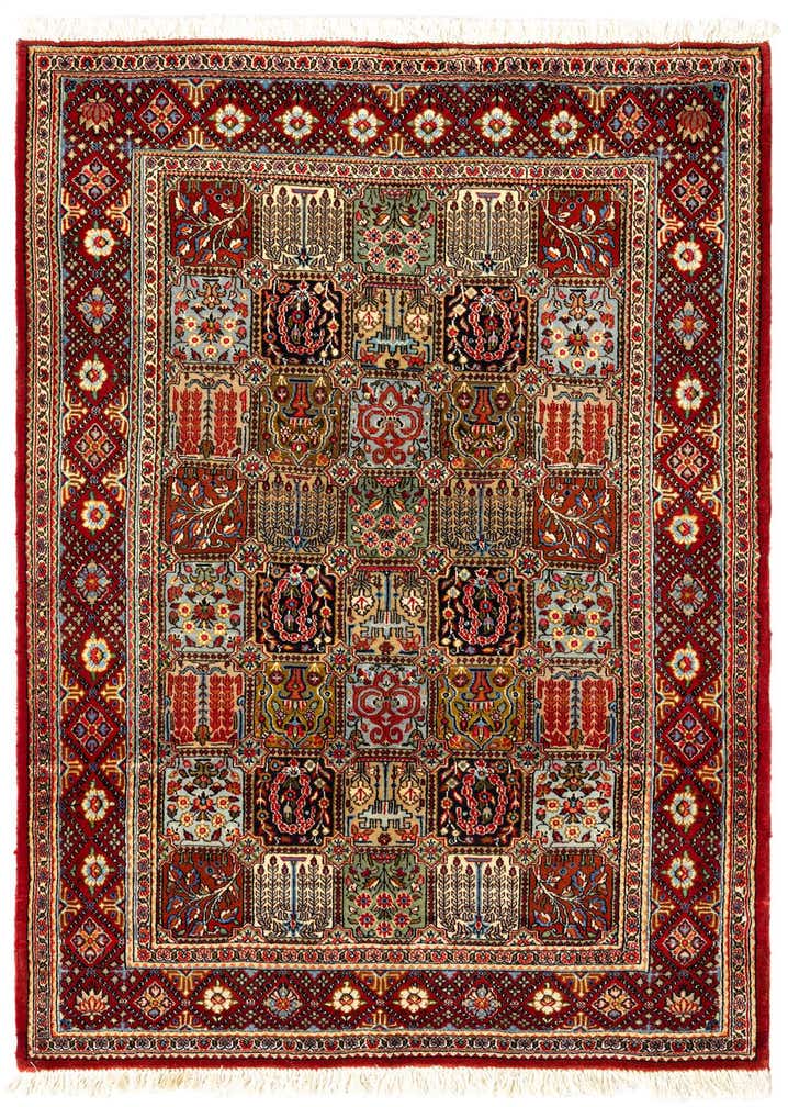 3' 6 x 4' 9 Hand Knotted Qom Persian Rug