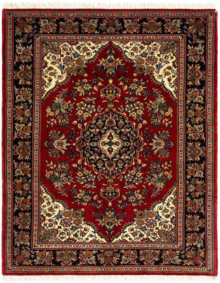Detail image of 3' 6 x 5' 3 Hand Knotted Qom Persian Rug