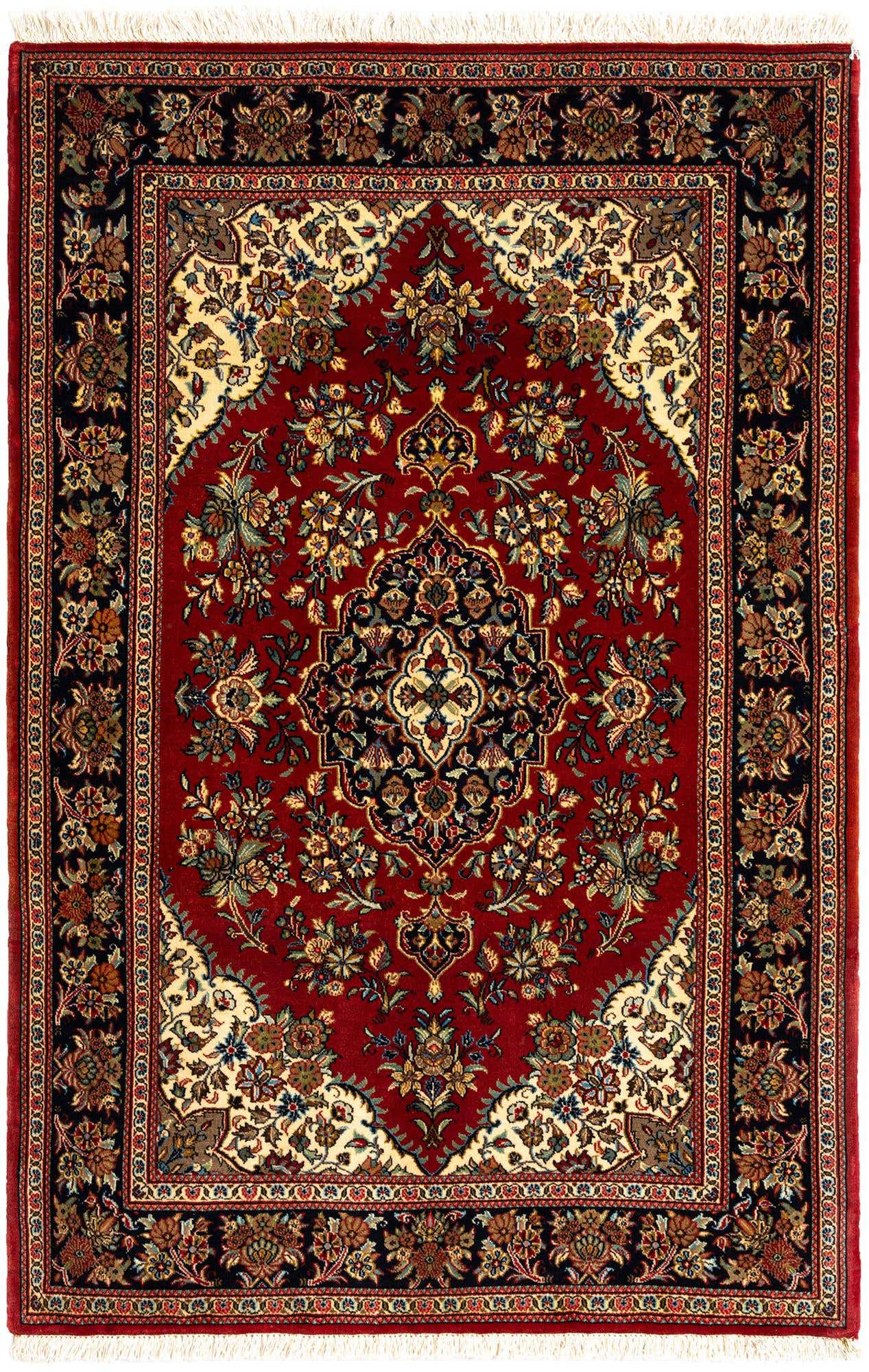 3' 6 x 5' 3 Hand Knotted Qom Persian Rug