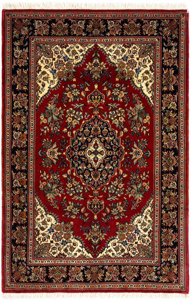 3' 6 x 5' 3 Hand Knotted Qom Persian Rug