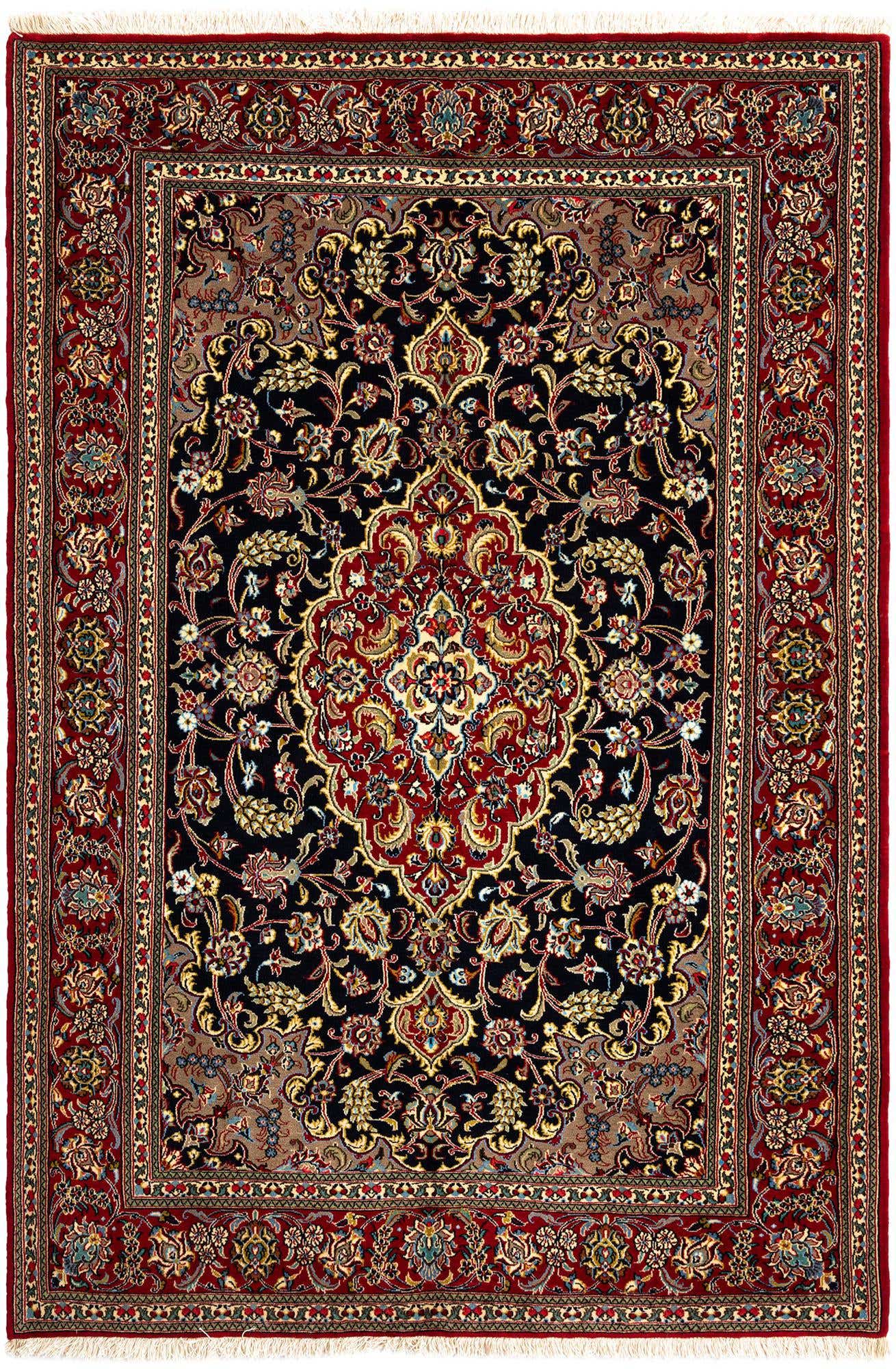 4' 8 x 6' 11 Hand Knotted Qom Persian Rug