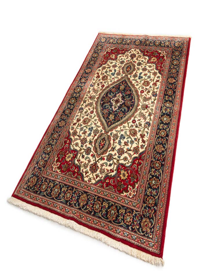 Detail image of 4' 8 x 6' 11  Hand Knotted Qom Persian Rug