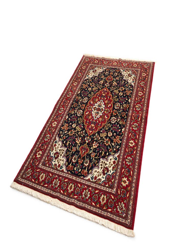 Detail image of 4' 9 x 7' 1  Hand Knotted Qom Persian Rug