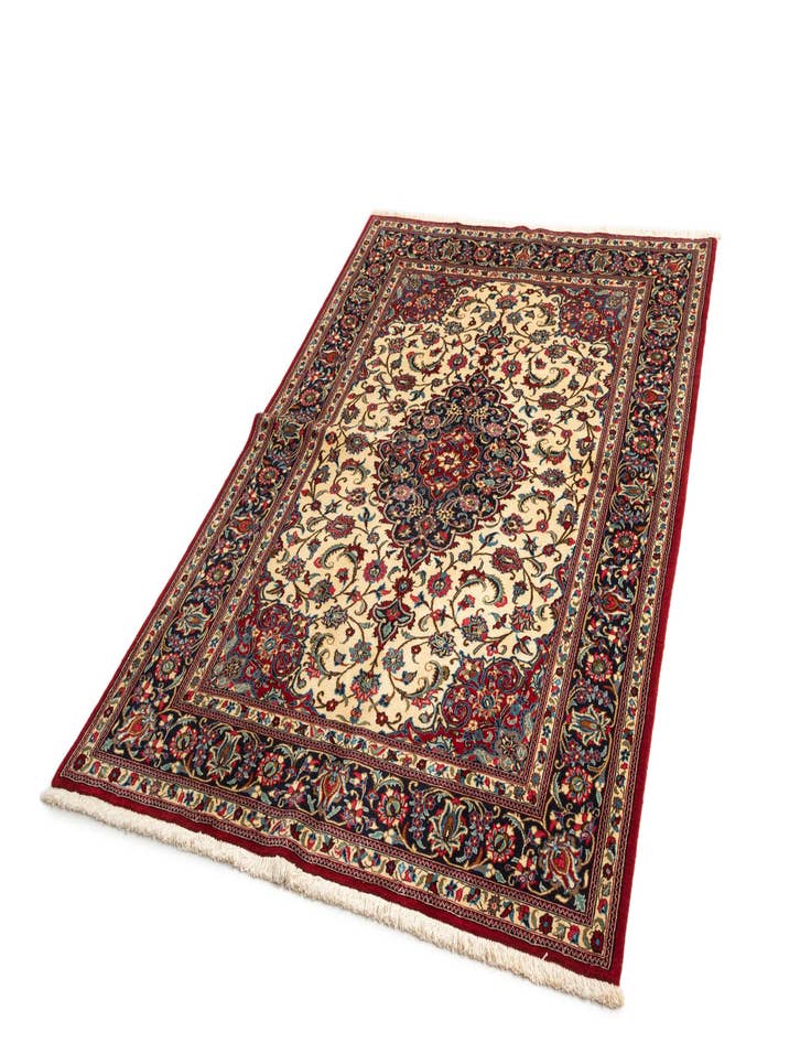 Detail image of 4' 8 x 6' 11  Hand Knotted Qom Persian Rug