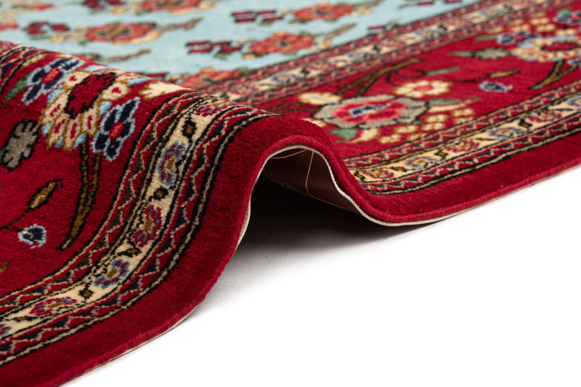 4' 8 x 6' 8 Hand Knotted Qom Persian Rug