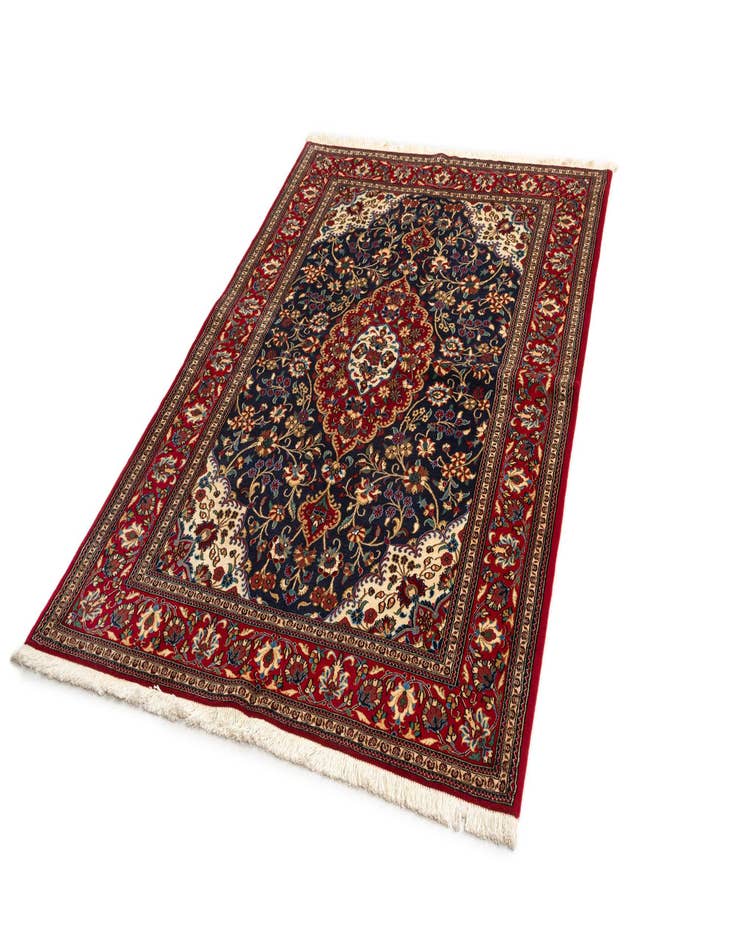 Detail image of 4' 8 x 6' 10  Hand Knotted Qom Persian Rug