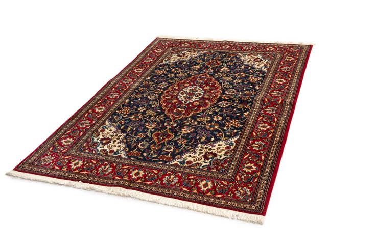 Detail image of 4' 8 x 6' 10 Hand Knotted Qom Persian Rug