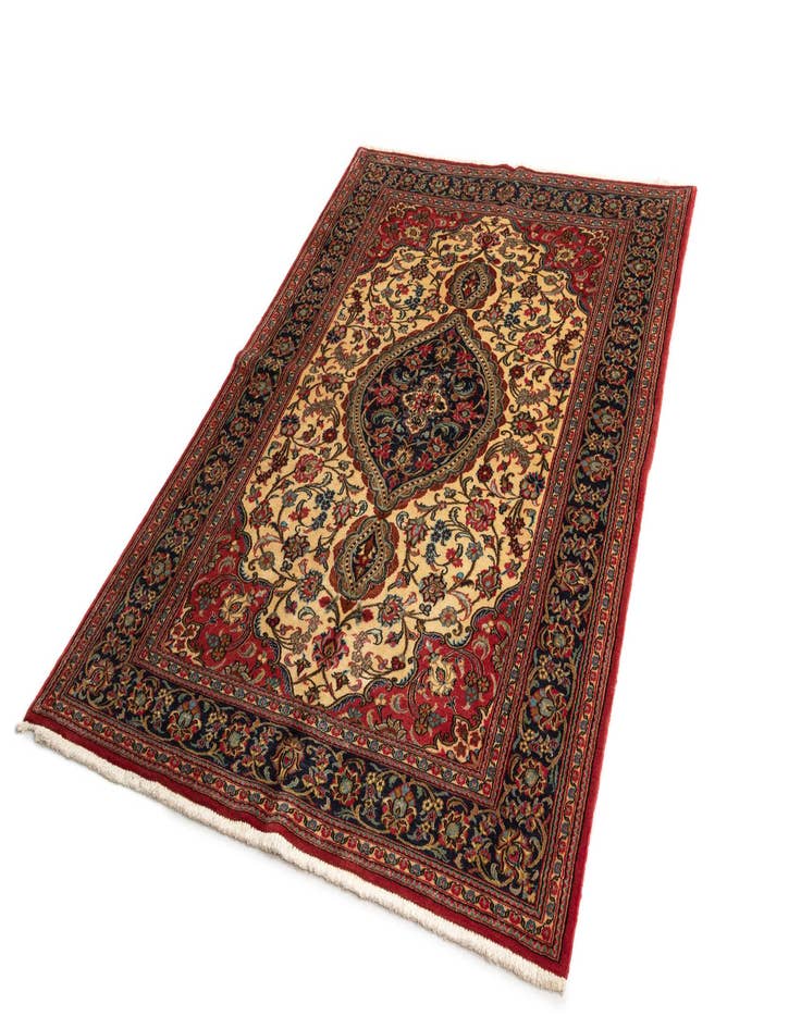 Detail image of 4' 8 x 6' 10  Hand Knotted Qom Persian Rug