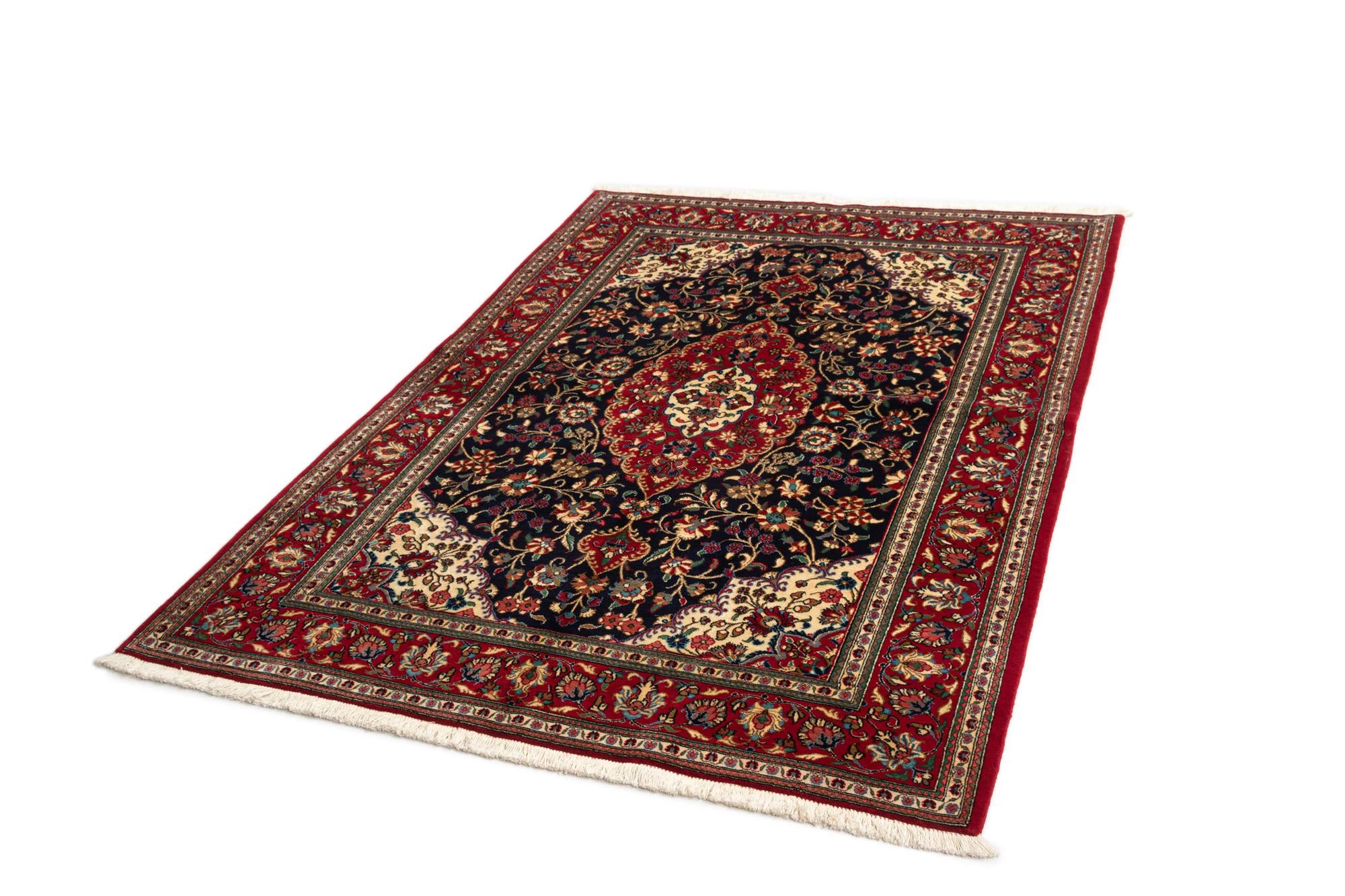 4' 8 x 6' 6 Hand Knotted Qom Persian Rug