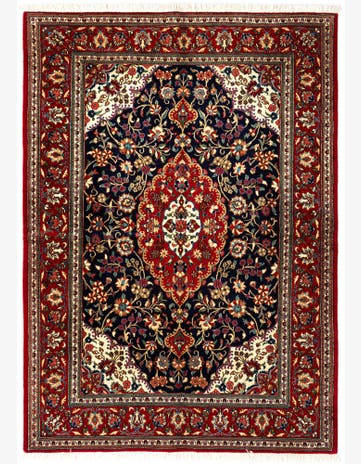 4' 8 x 6' 6 Hand Knotted Qom Persian Rug