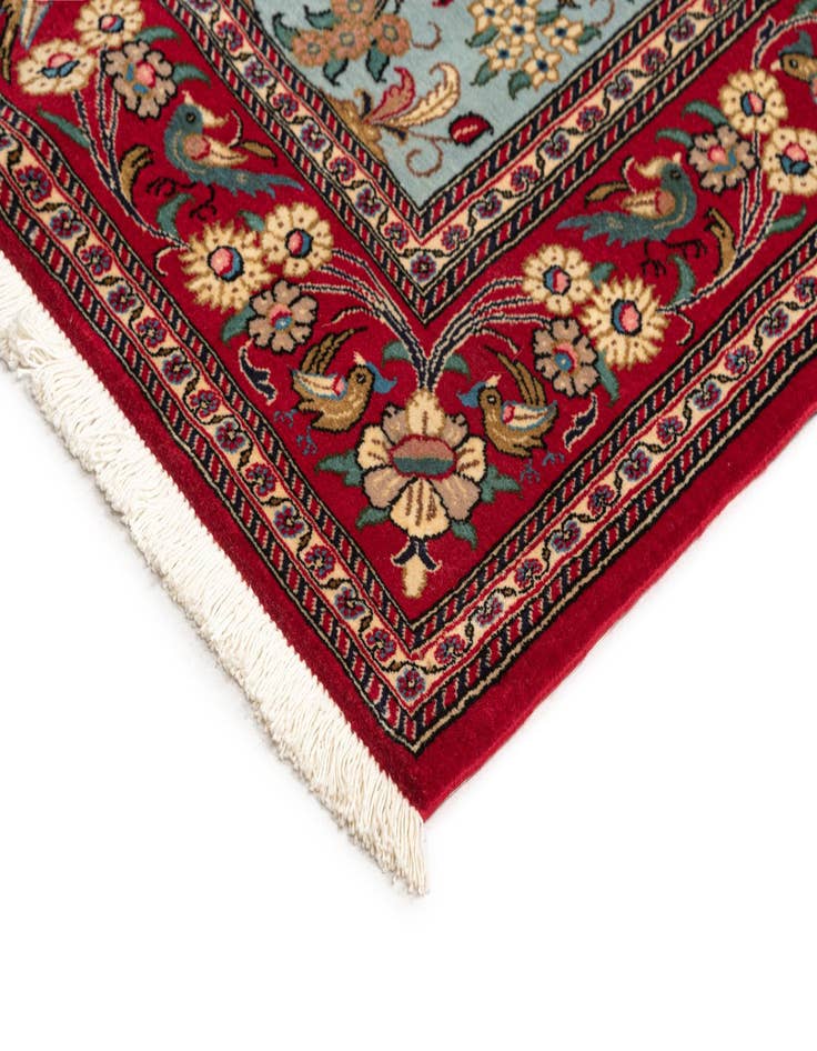 Detail image of 4' 9 x 7'  Hand Knotted Qom Persian Rug