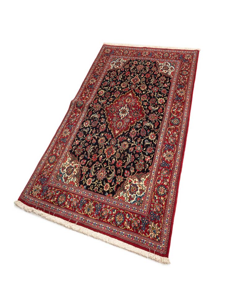 Detail image of 4' 8 x 6' 9  Hand Knotted Qom Persian Rug