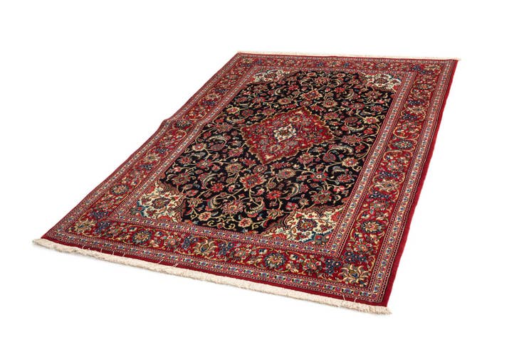 Detail image of 4' 8 x 6' 9 Hand Knotted Qom Persian Rug