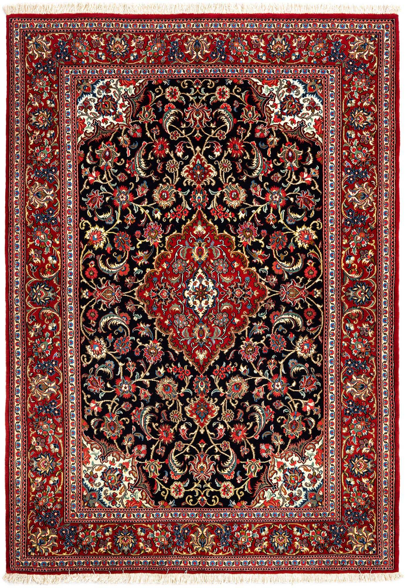 4' 8 x 6' 9 Hand Knotted Qom Persian Rug