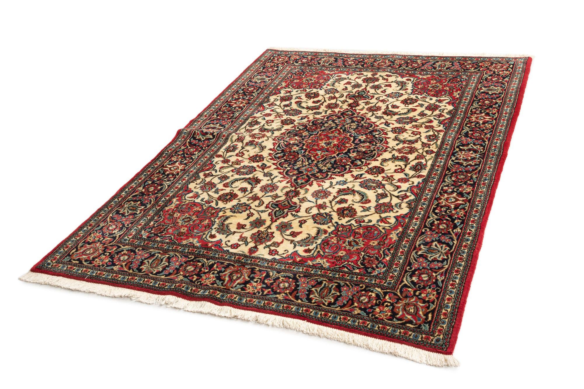 4' 9 x 6' 10 Hand Knotted Qom Persian Rug