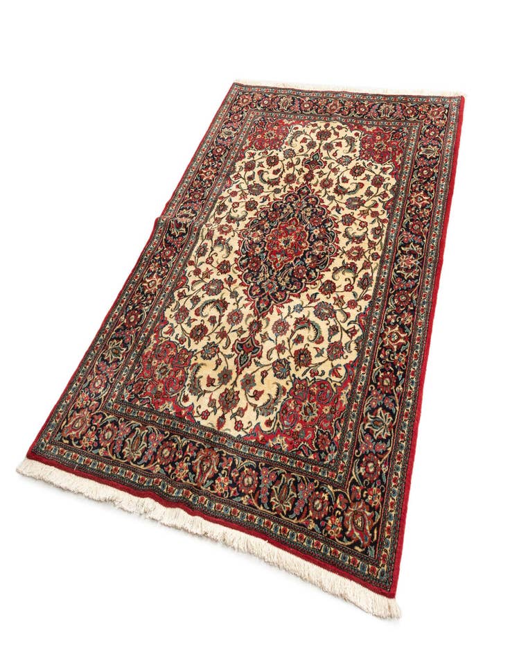 Detail image of 4' 9 x 6' 10  Hand Knotted Qom Persian Rug