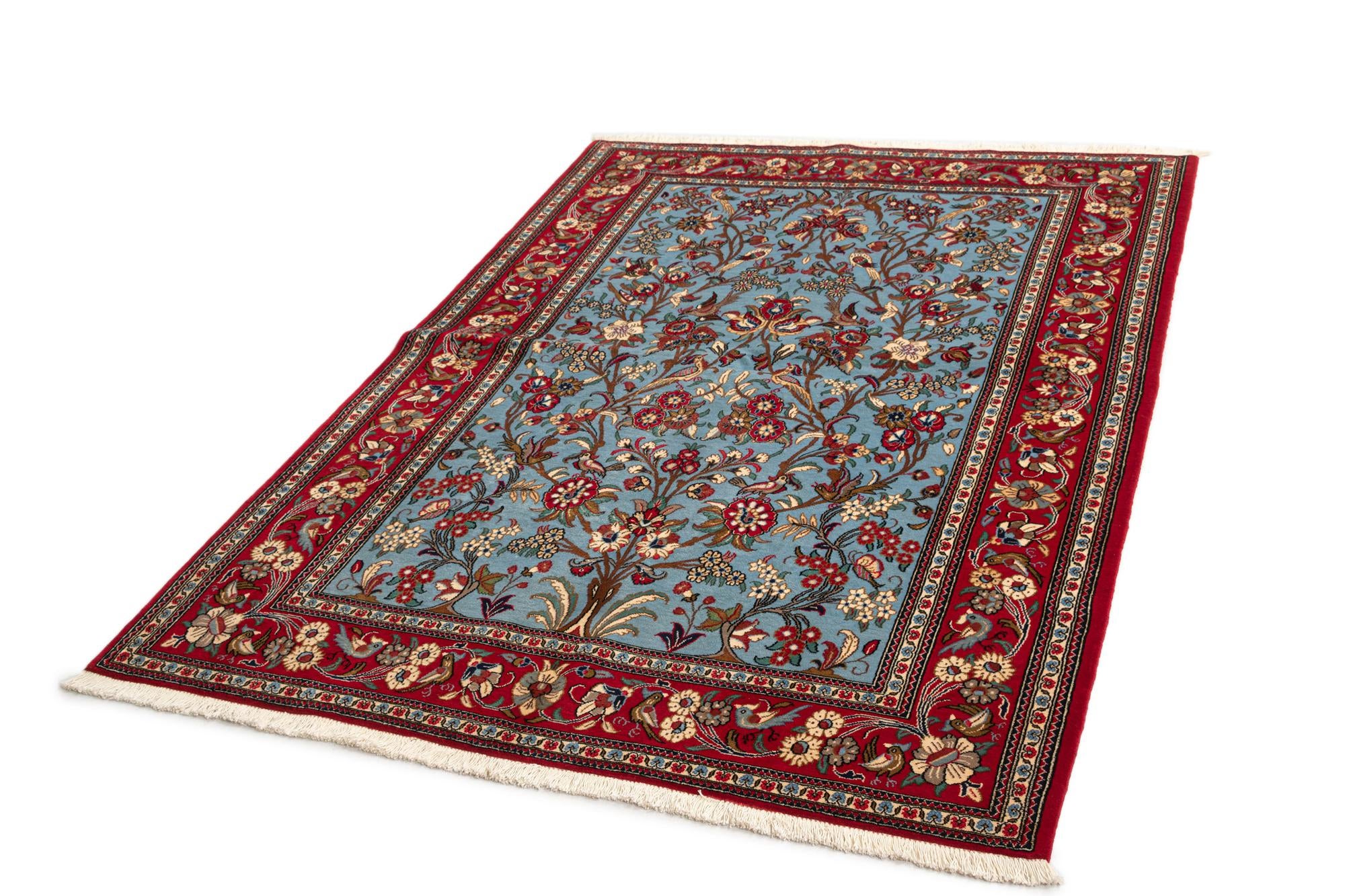 4' 11 x 6' 11 Hand Knotted Qom Persian Rug