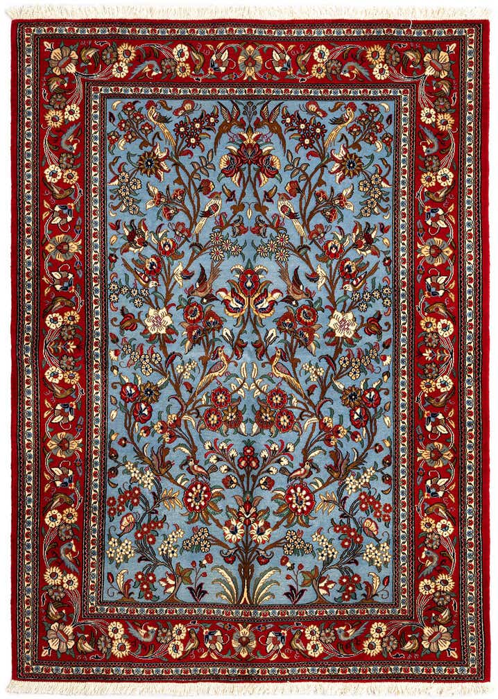 150cm x 210cm Handgeknüpft Qom Persisch Teppich