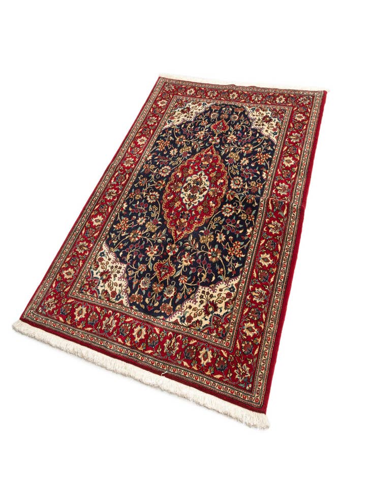 Detail image of 4' 11 x 6' 4  Hand Knotted Qom Persian Rug