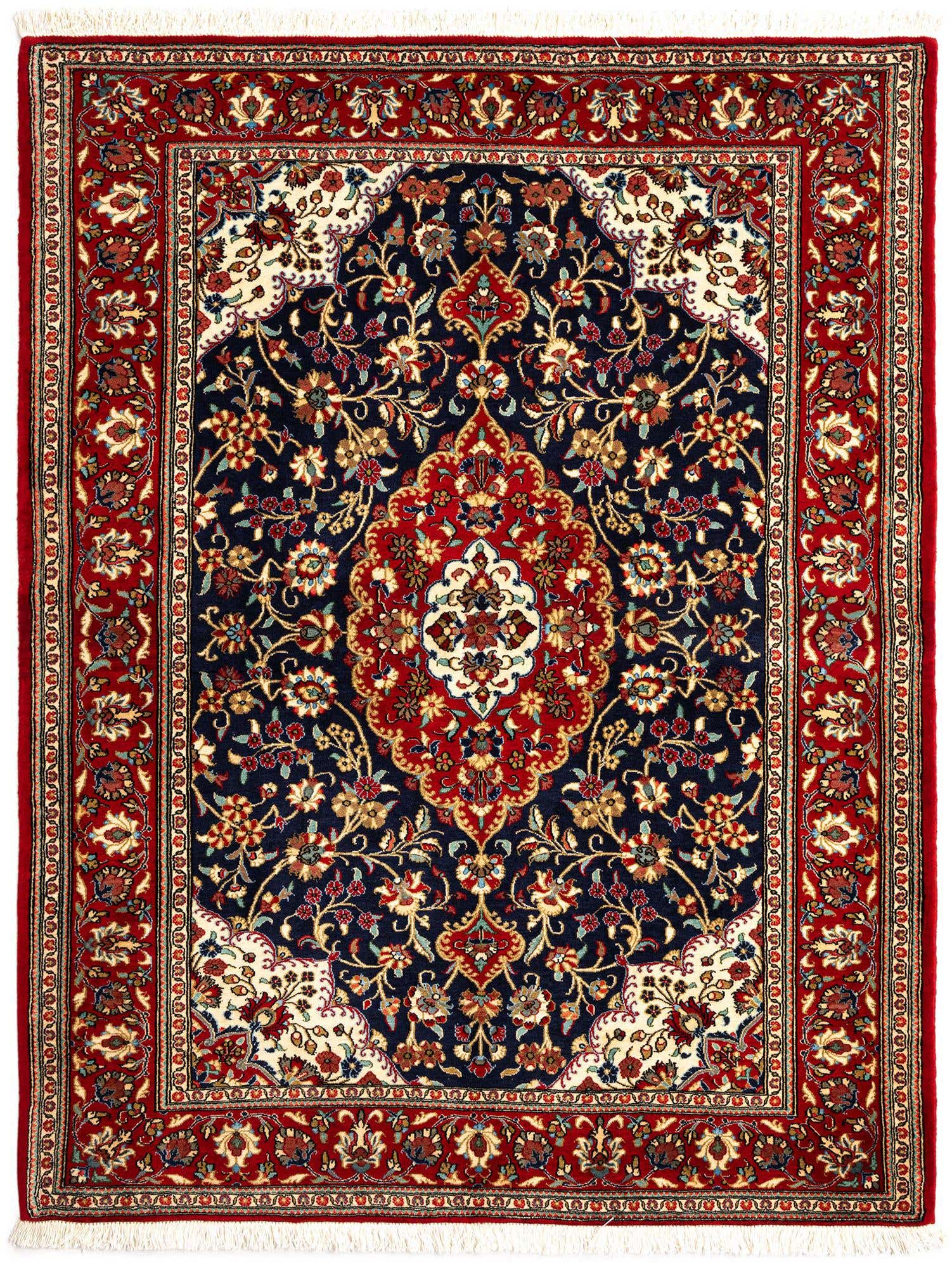 4' 11 x 6' 4 Hand Knotted Qom Persian Rug