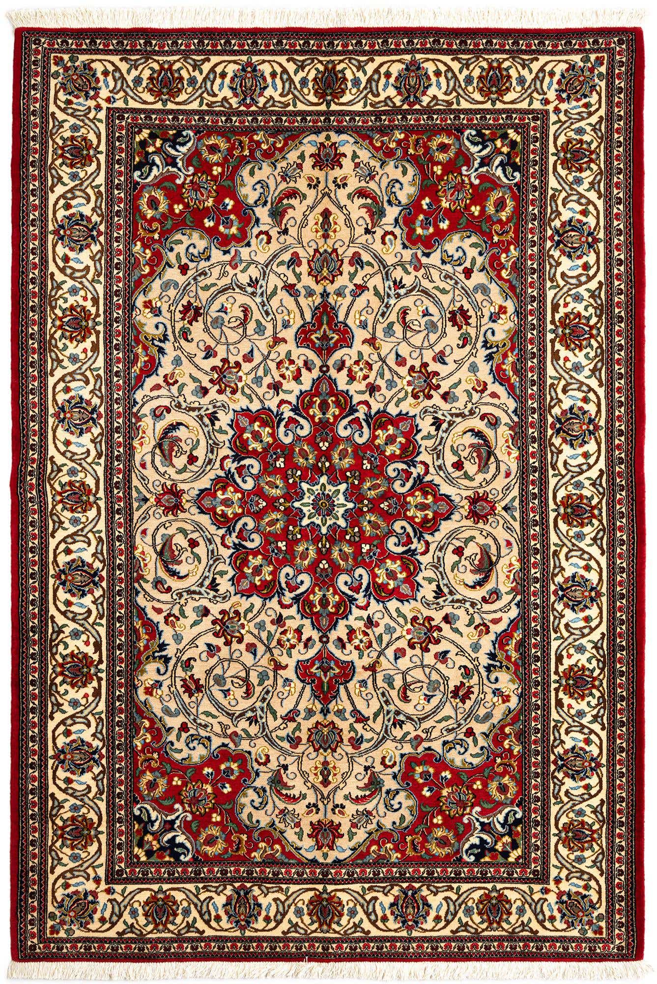 4' 10 x 7' 3 Hand Knotted Qom Persian Rug