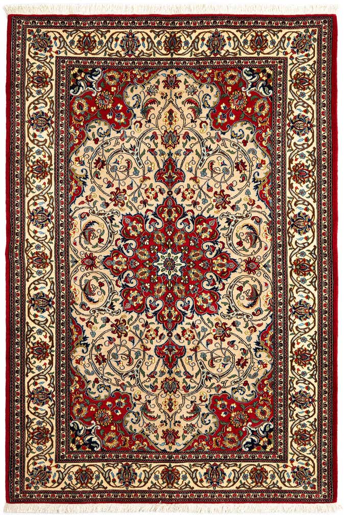 4' 10 x 7' 3 Hand Knotted Qom Persian Rug