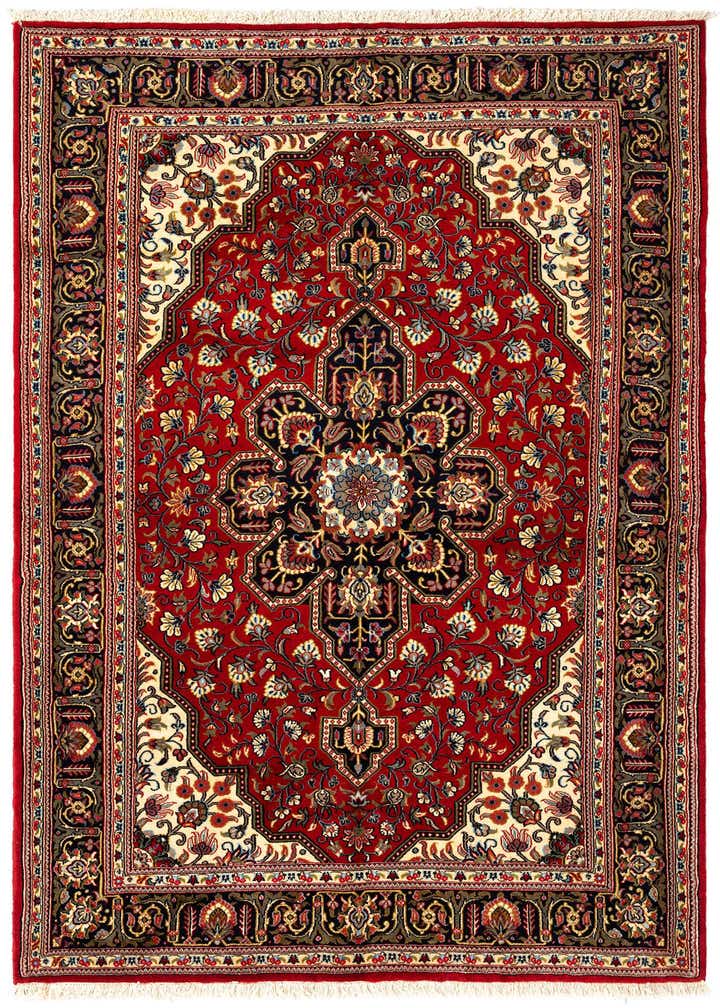 4' 5 x 6' 10 Hand Knotted Qom Persian Rug