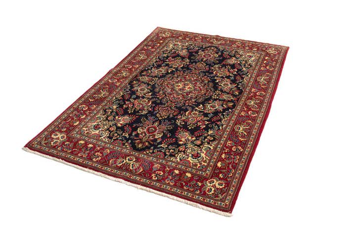 4' 9 x 7' 2 Hand Knotted Qom Persian Rug