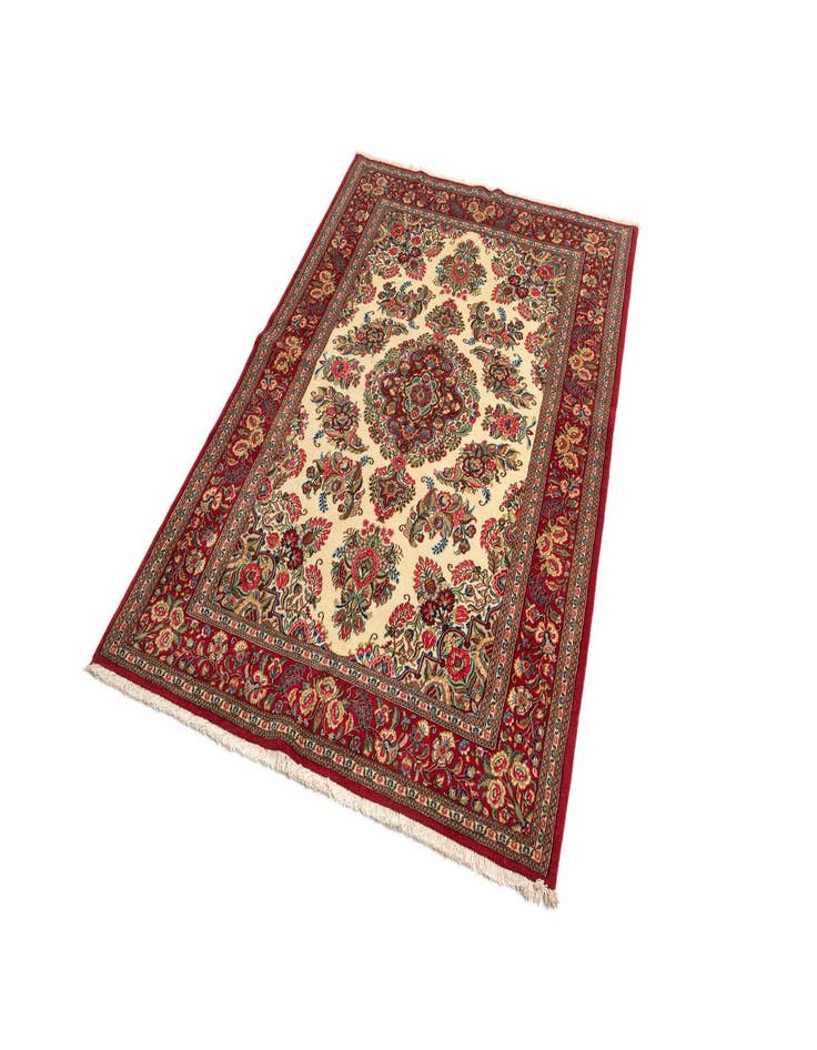 Detail image of 4' 9 x 7' 1  Hand Knotted Qom Persian Rug