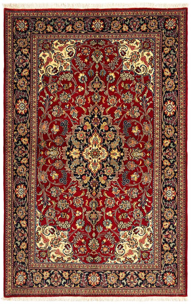 140cm x 215cm Handgeknüpft Qom Persisch Teppich