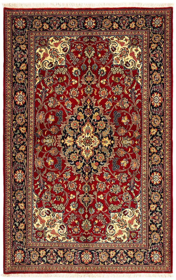 Detailansicht von 140cm x 215cm Handgeknüpft Qom Persisch Teppich