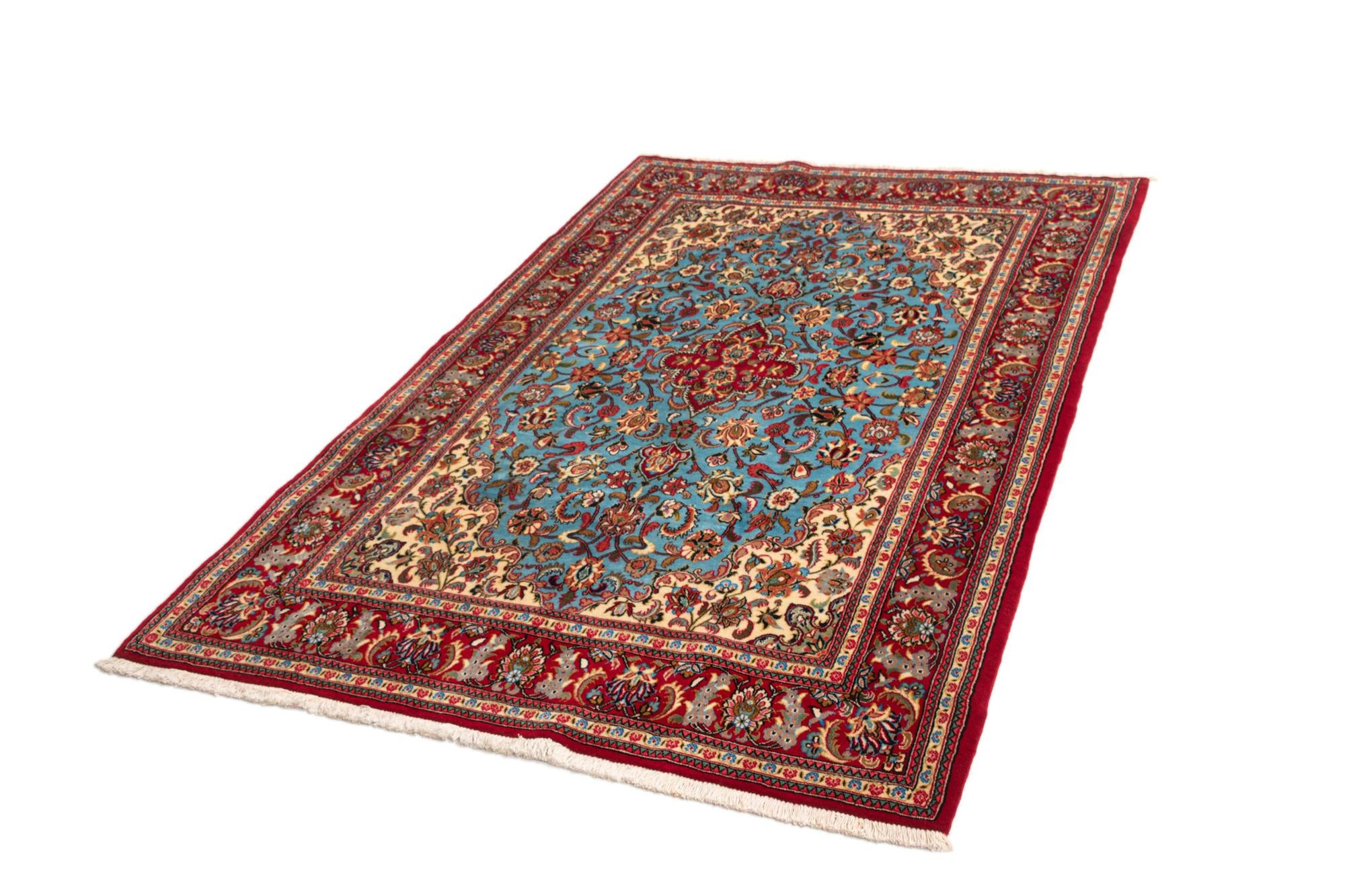 4' 6 x 7' 1 Hand Knotted Qom Persian Rug