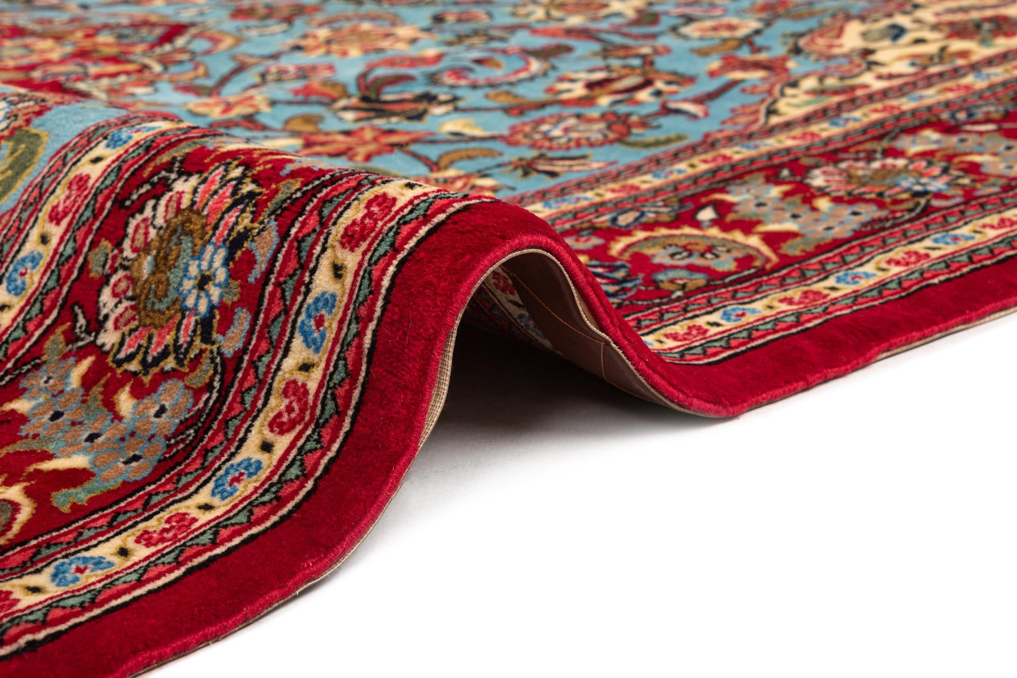 4' 6 x 7' 1 Hand Knotted Qom Persian Rug